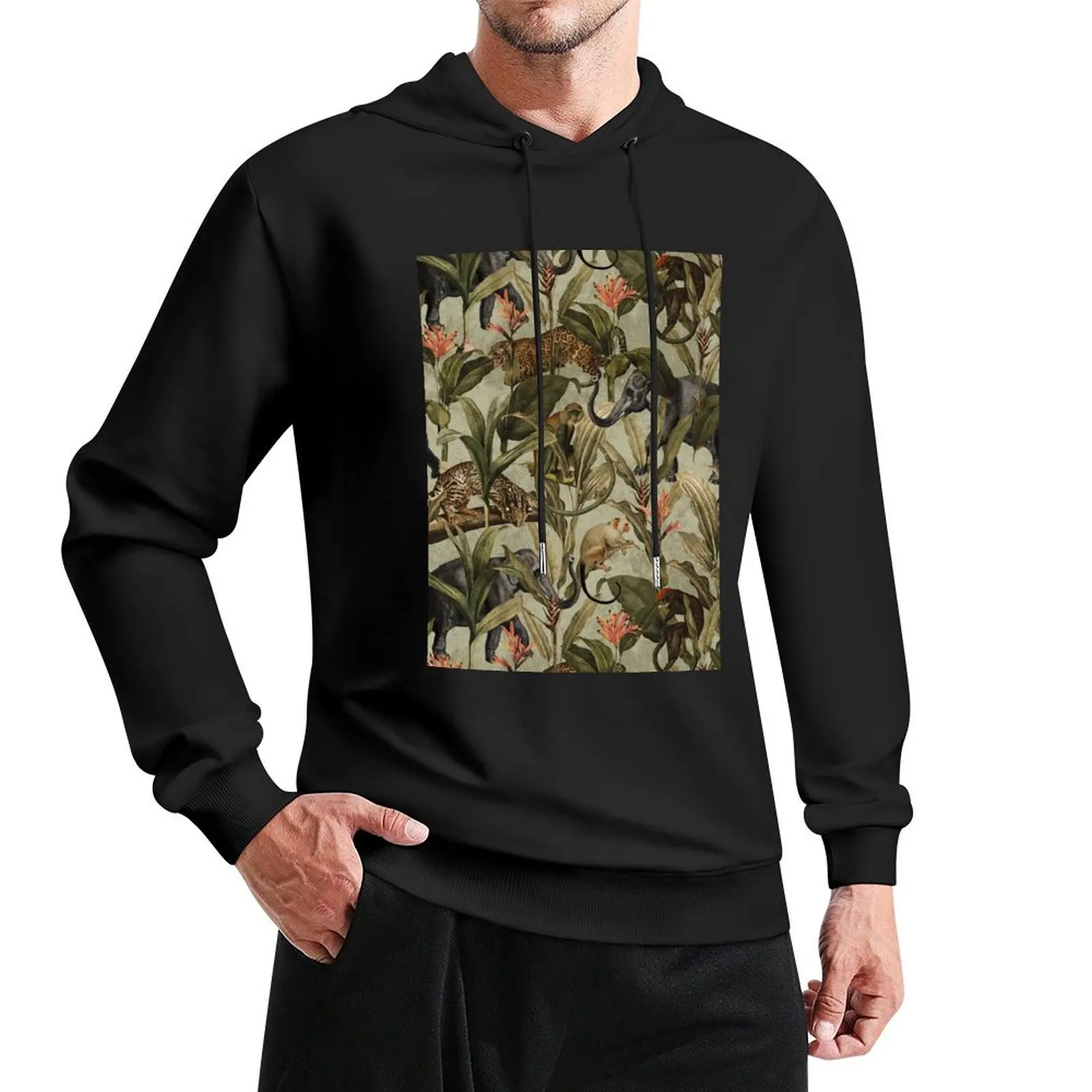 Vintage Tropical Jungle Botanical Garden Pattern Pullover Hoodie mens designer clothes mens clothes autumn japanese hoodie