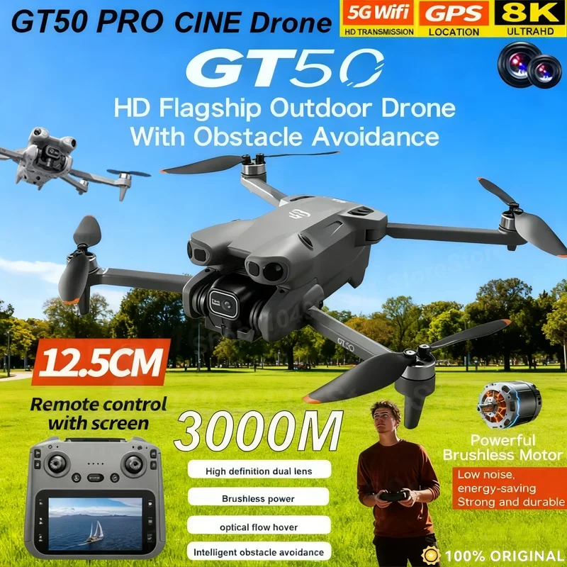NIEUWE Originele GT50 Drone 8K WIFI GPS Professionele HD Luchtfotografie Afstandsbediening Vliegtuigen HD Dual Camera Quadcopter Speelgoed UAV