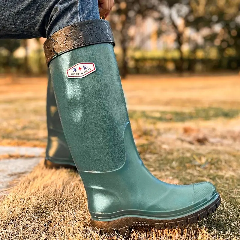Adult Men's Super-High Waterproof Boots Durable Thickened Tall Rain Shoes High-Top Fishing Wild Angling Long Boots view 5