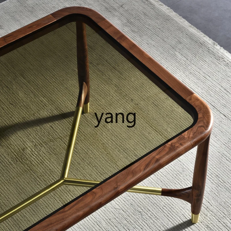 LH Black Walnut Dining Table Modern Italian Minimalist Rectangle Simple Table Household