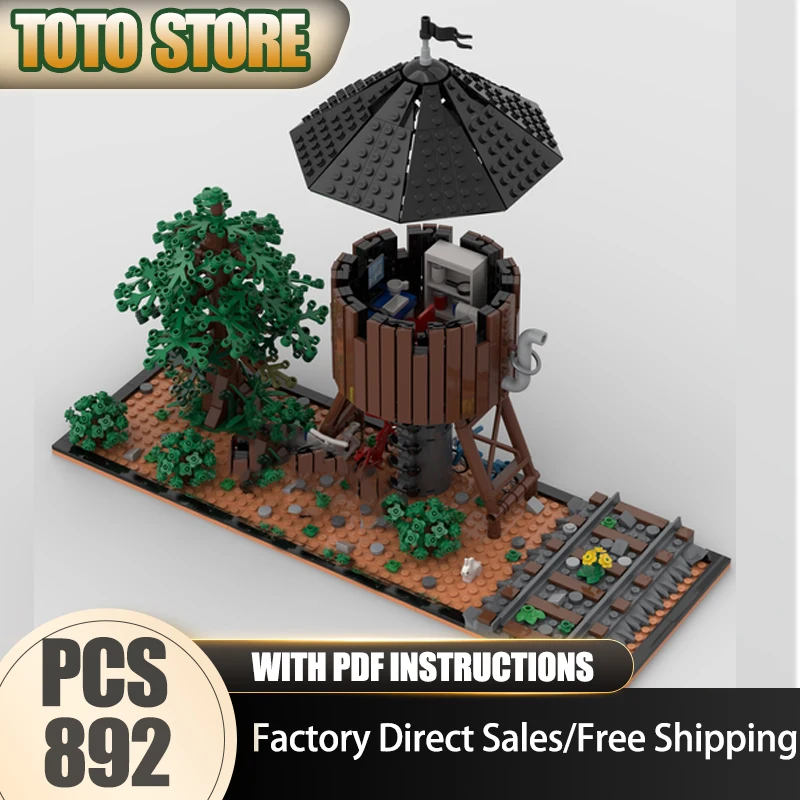 

Модель City Street View Moc, строительные блоки, модель старой водяной башни, технологические кирпичи, сборка «сделай сам», праздничные строительные игрушки, подарки