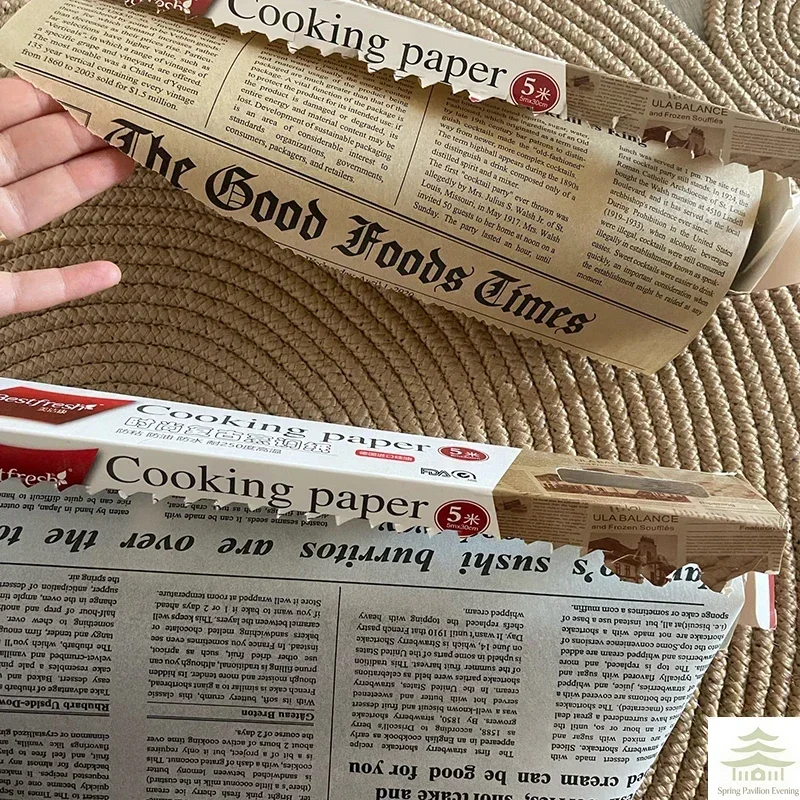 Retro English Newspaper Food Accessories for Baking Kitchen Food Grade Grease Paper Bread Sandwich Burger Fries Wrappers Cookie