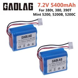 7.2V NI-MH 5400mAh Battery for iRobot Roomba Braava 380 380T Mint 5200c Ni-MH uograded  2500mAh  7.2v Rechargeable battery