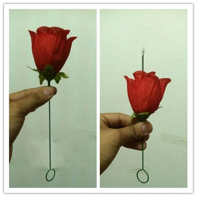 Automatic Torch To Flower - Torch To Rose - Fire Magic Trick Flame Appearing Flower Professional Magician Bar Props Gimmicks