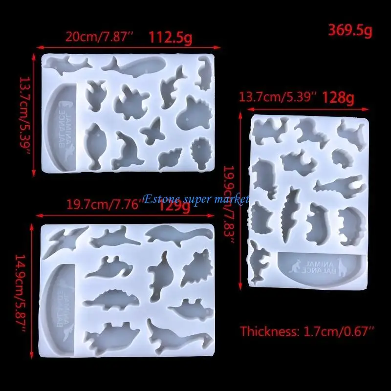090b Artoon Dinosaurierform Epoxy DIY Silikonform Stapel -Spielzeug Harzform für Kinder handgefertigtes Kunsthandwerkswerkzeug