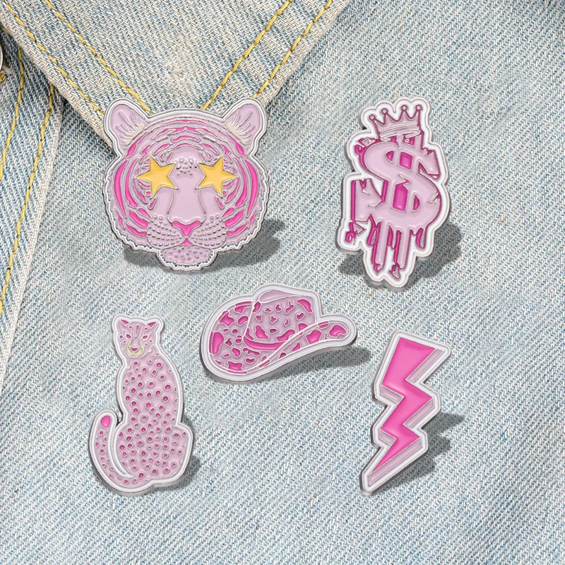 Эмалированные-Броши-розового-цвета-с-цветами-на-заказ-молнией-звездами-тигровым-долларом-значки-на-лацкан-Мультяшные-Смешные-украшения-подарок-для-друга