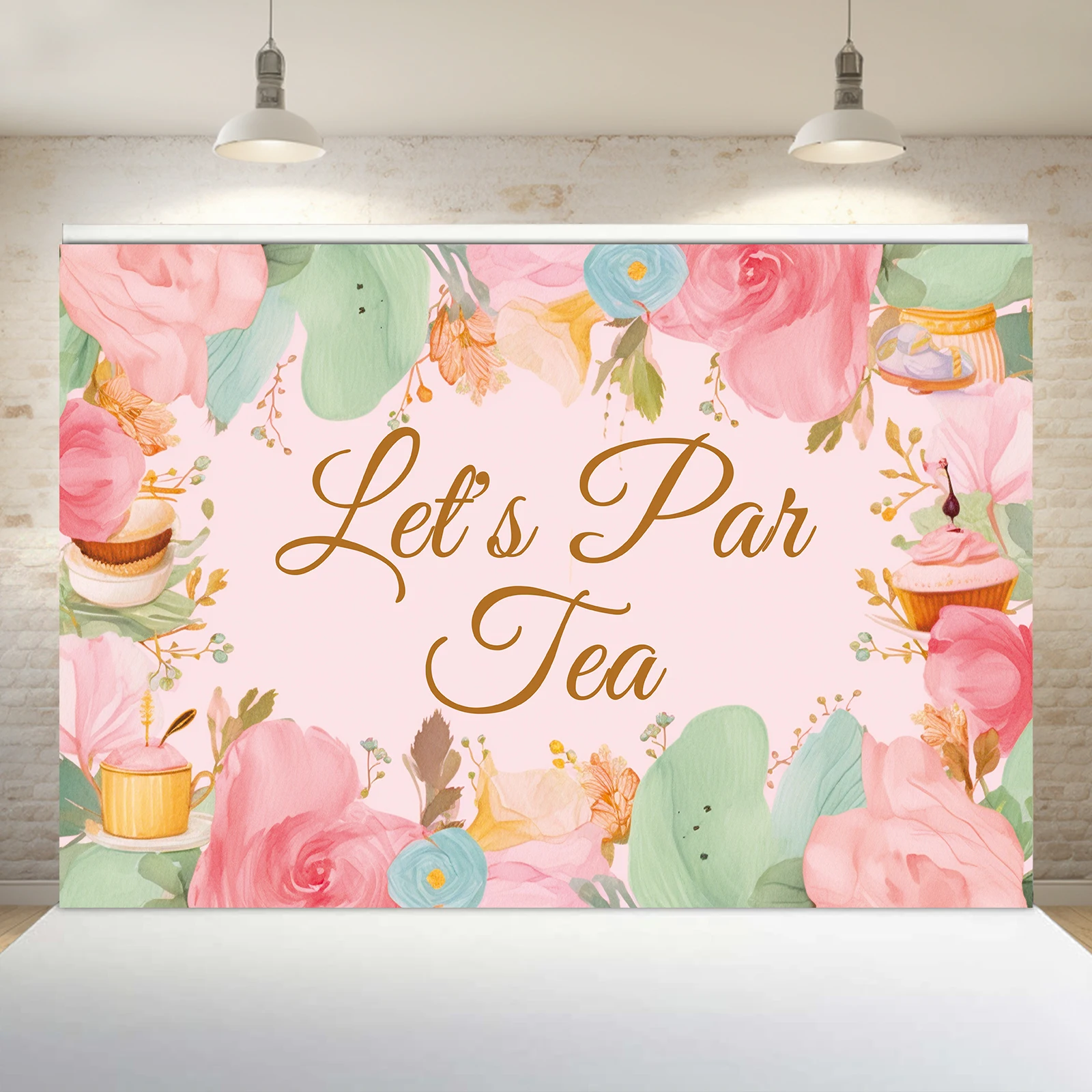 1PCS 100x150cm Tea Party(4) Theme Backdrop,Photography Background,Used To Gifts,Activities Or Other Party Decoration