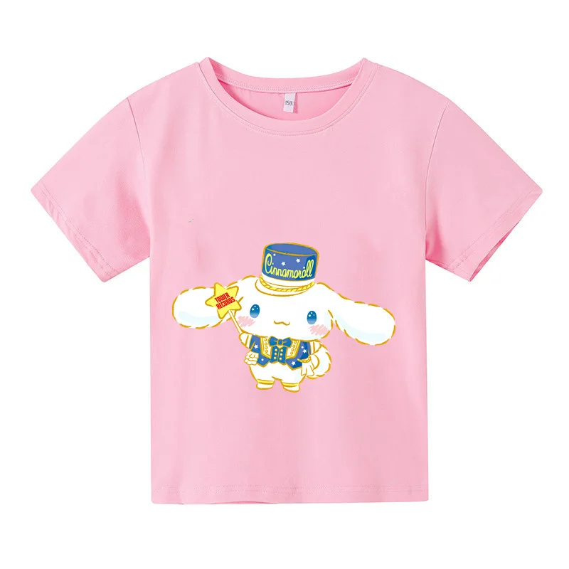 

2024 New Cute Boys And Girls Anime Cinnamoroll T-Shirt Children'S Clothing Cartoon T-Shirt Summer Short Sleeve Girls Ages 1-14