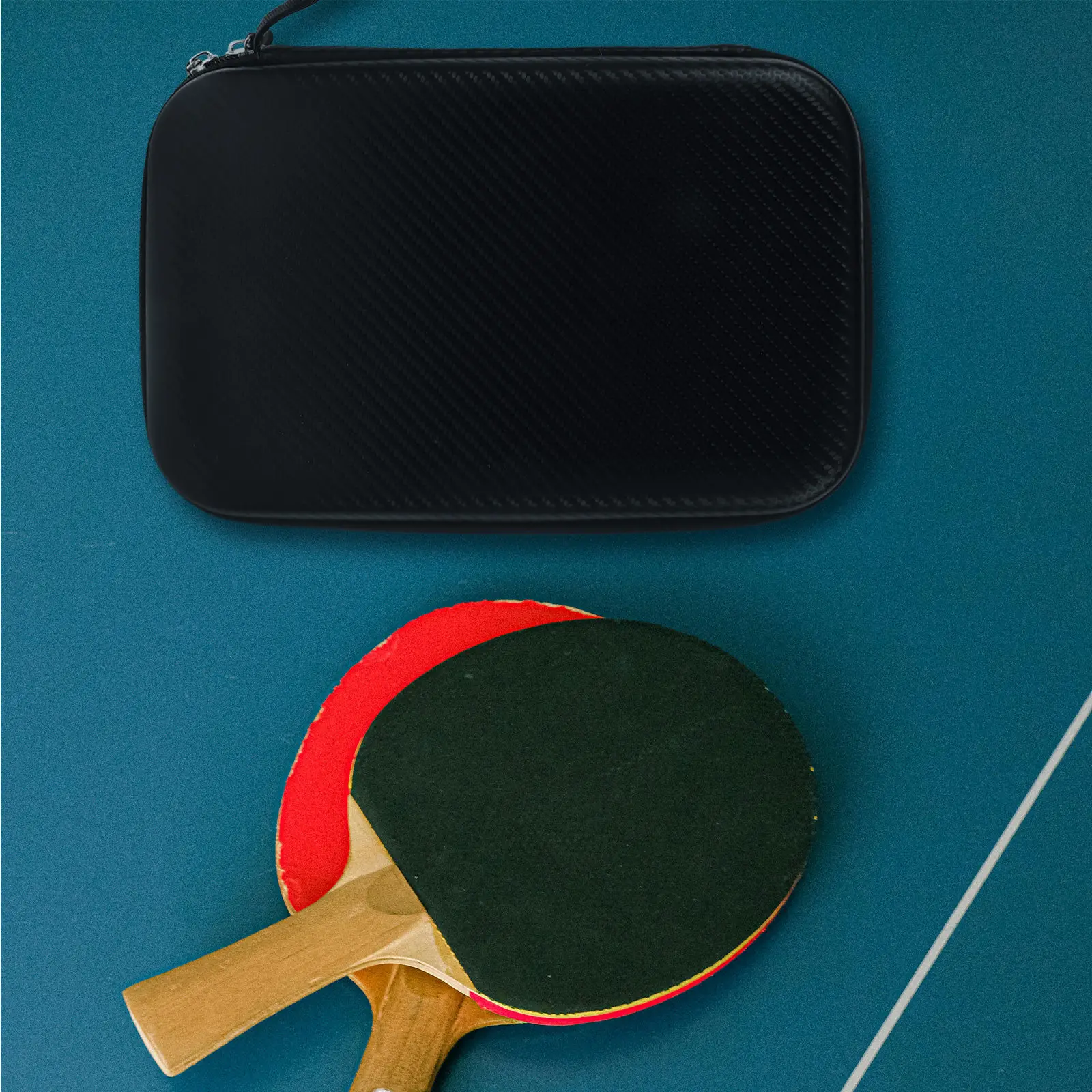 Heavy Duty Table Tennis Paddle Case Hard Shell Protective Storage Box Spacious Interior Multiple Rackets Sports Equipment