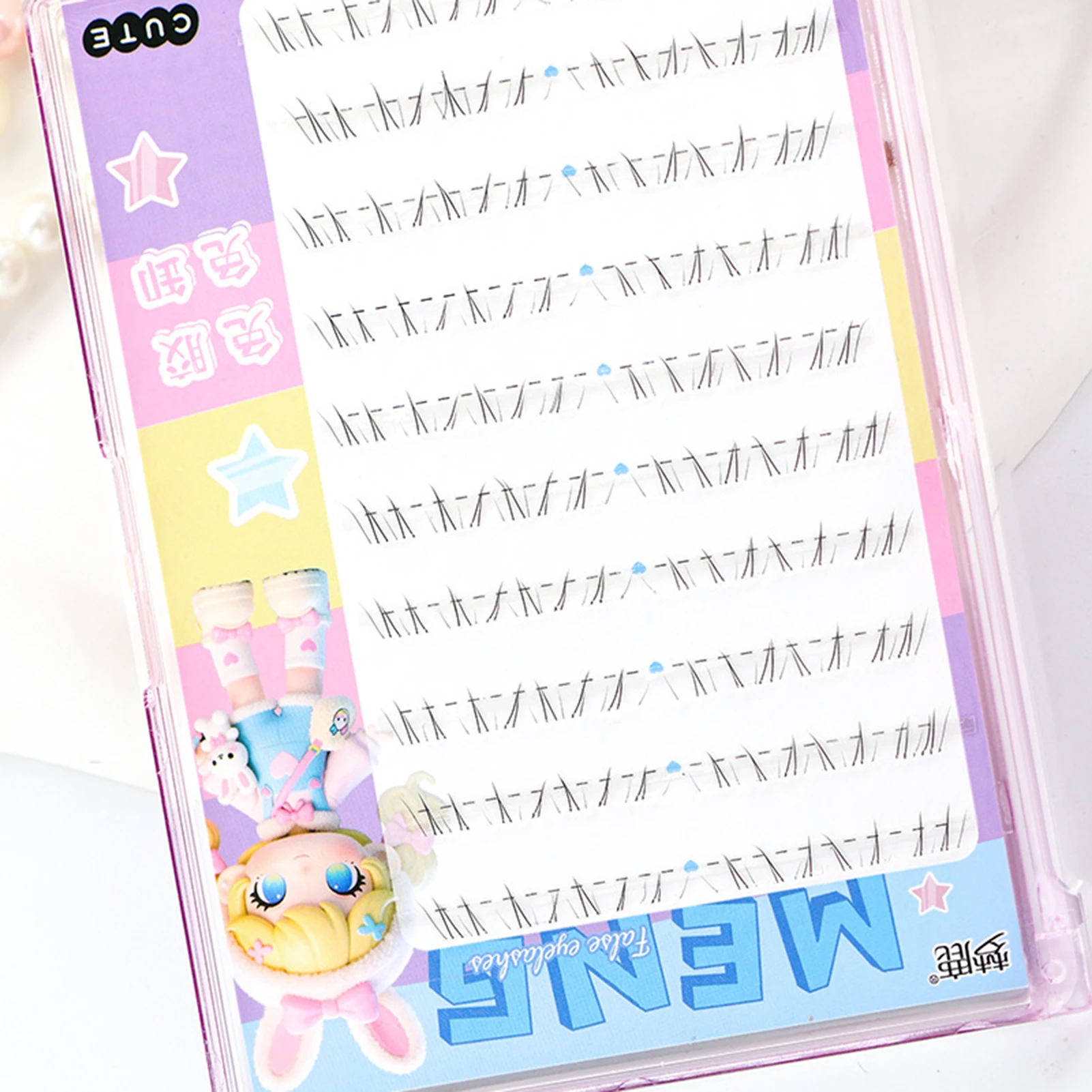 Lower False Eyelashes extenstions No Glue Transparent Band Natural Segment Style Chinese Style Fake Lashes daily eyelash makeup
