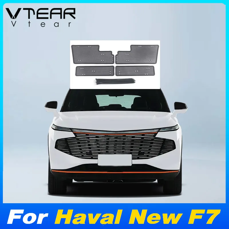 Vtear Car Exterior Front Engine Insect Screen Cover Mesh Grille Protector Styling Modification Accessories For Haval New F7 2024