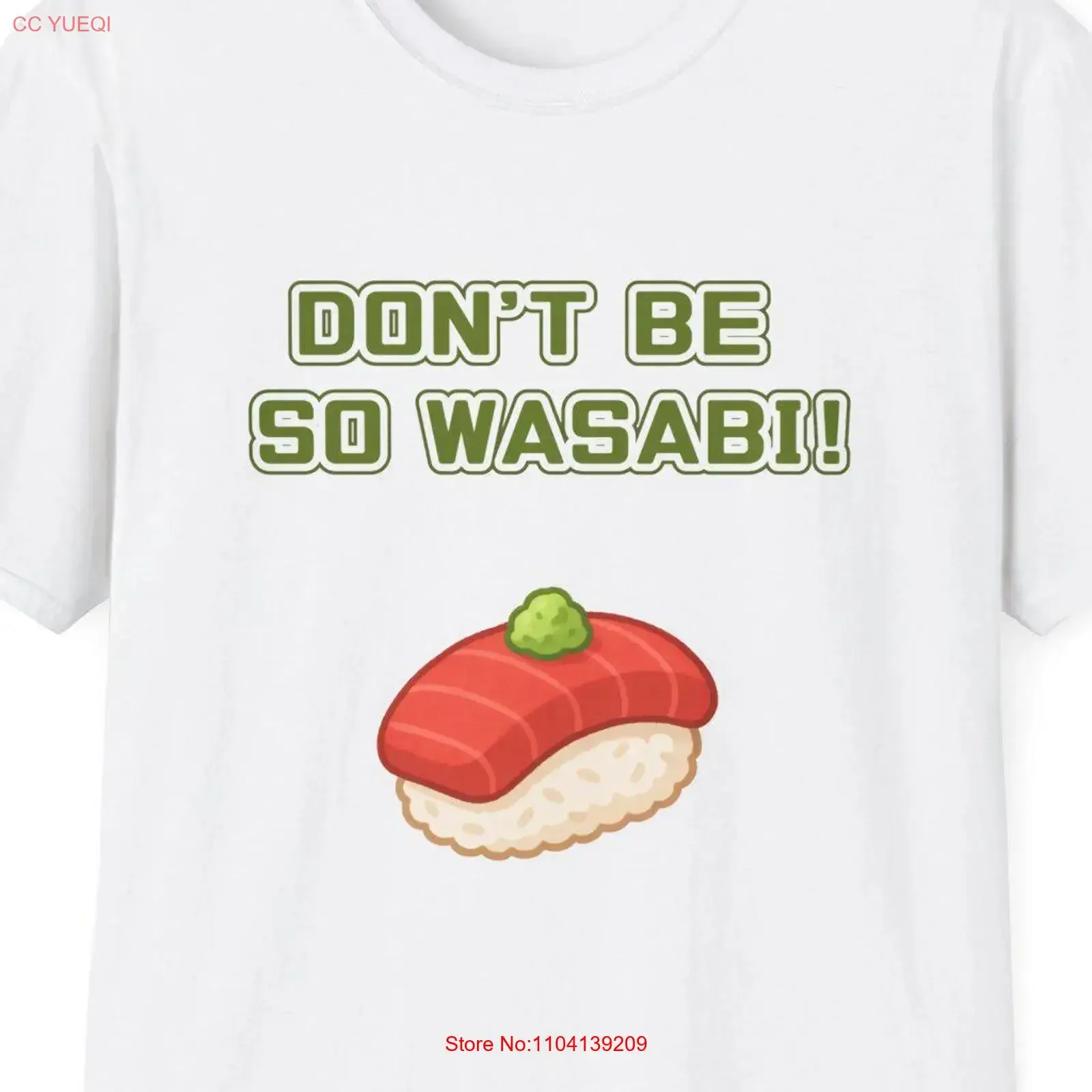 Camiseta divertida de Wasabi Sushi Softstyle, camiseta con diseño de comida japonesa, ropa de diseñador vintage lavada, ropa de calle para uso diario