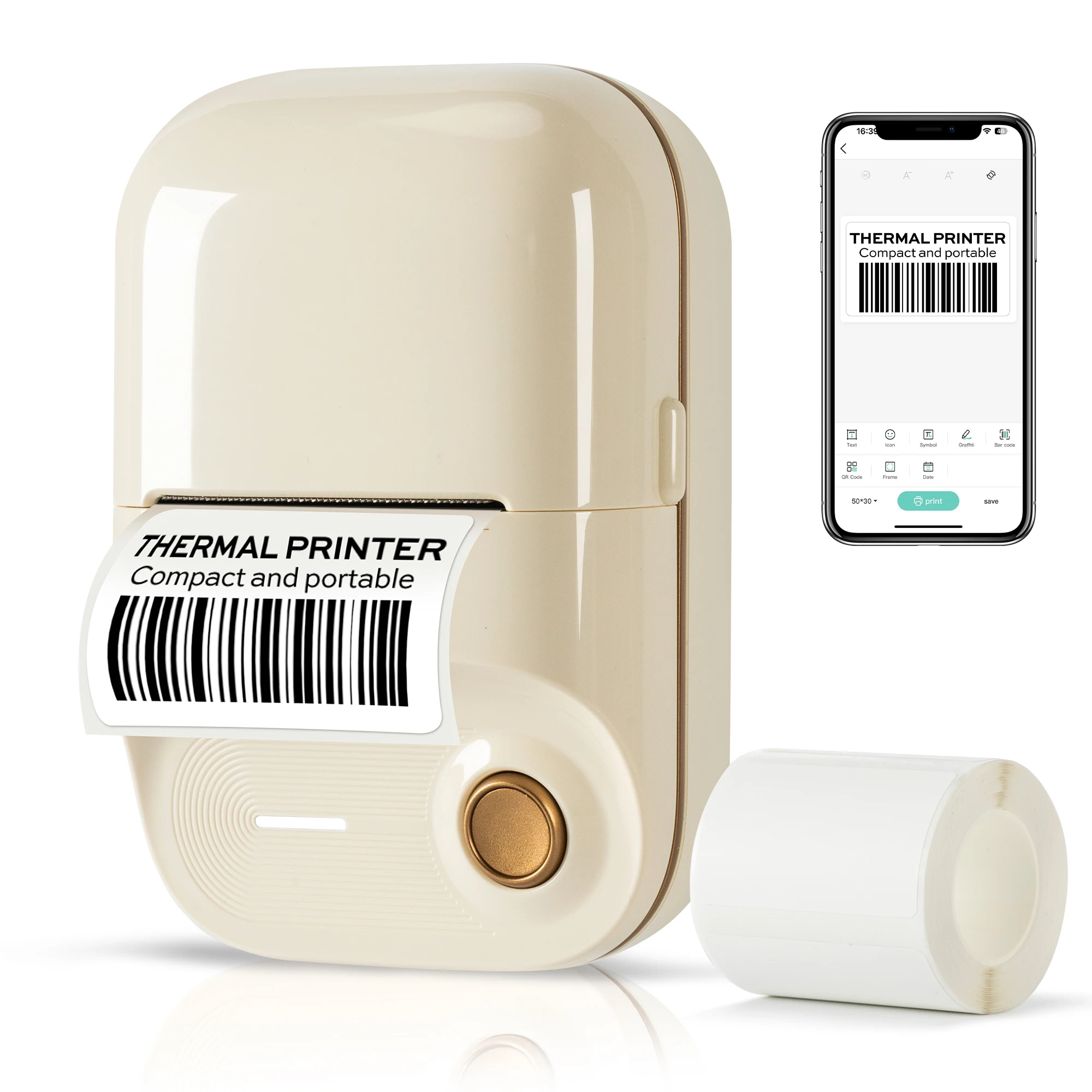 Deli Bluetooth Label Maker Machine, 2-inch Portable Handheld Retro Printer with Tape Cartridge, Inkless Electronic Labeler