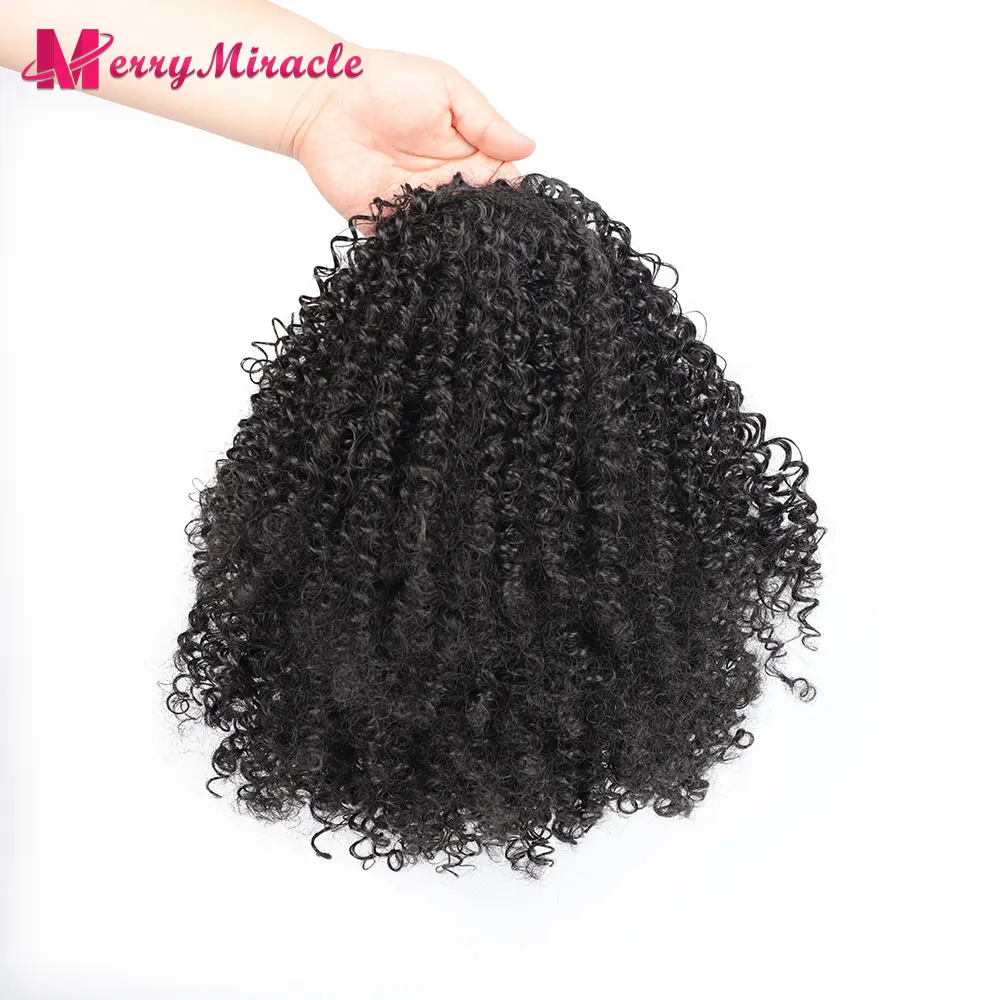 Synthetic Long Afro Kinky Curly Ponytail Synthetic Drawstring Ponytail Clip-In Hair Extension For Women Natural Looking