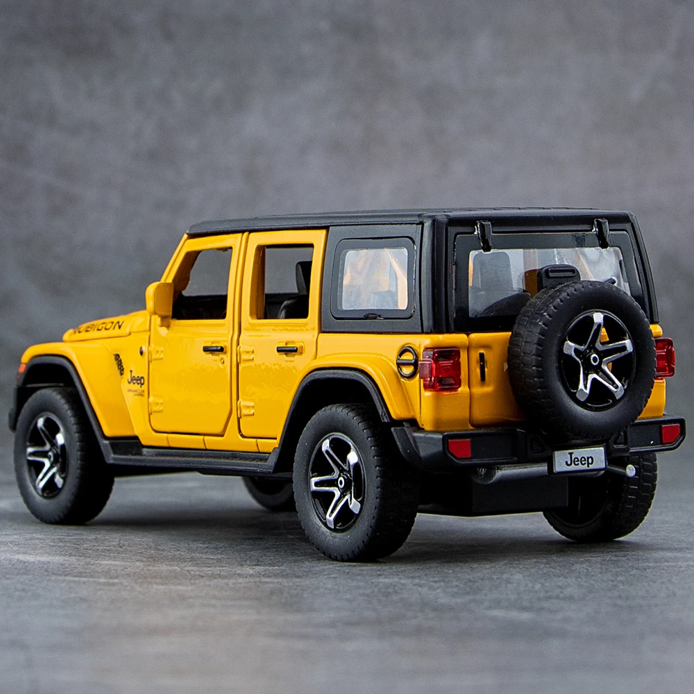 1:32 Jeeps Wrangler Rubicon Alloy Car Model Diecast Metal Off-road Vehicle High Simulation Sound Light Kid Elite Gift Motorcycle