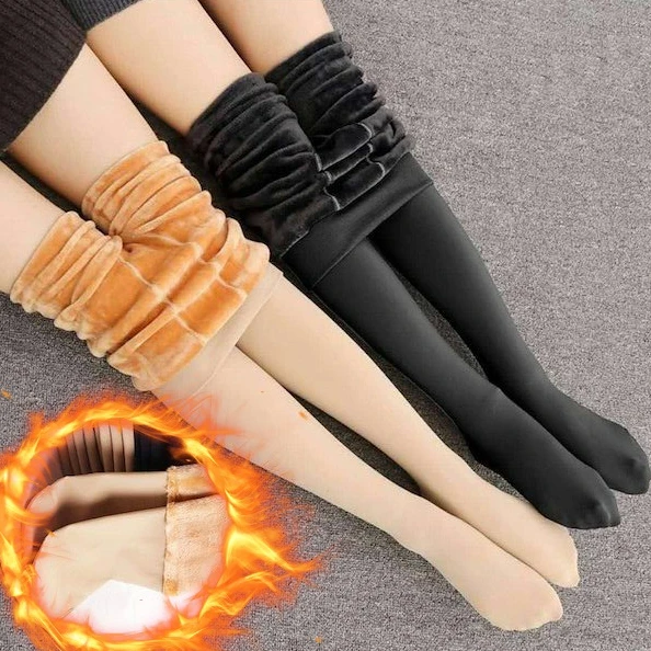 Women Thermal Pantyhose for Winter Warm Leggings Panty Polar Skin Black Effect Stockings Thermal Women Sock Fleece Lined Tights