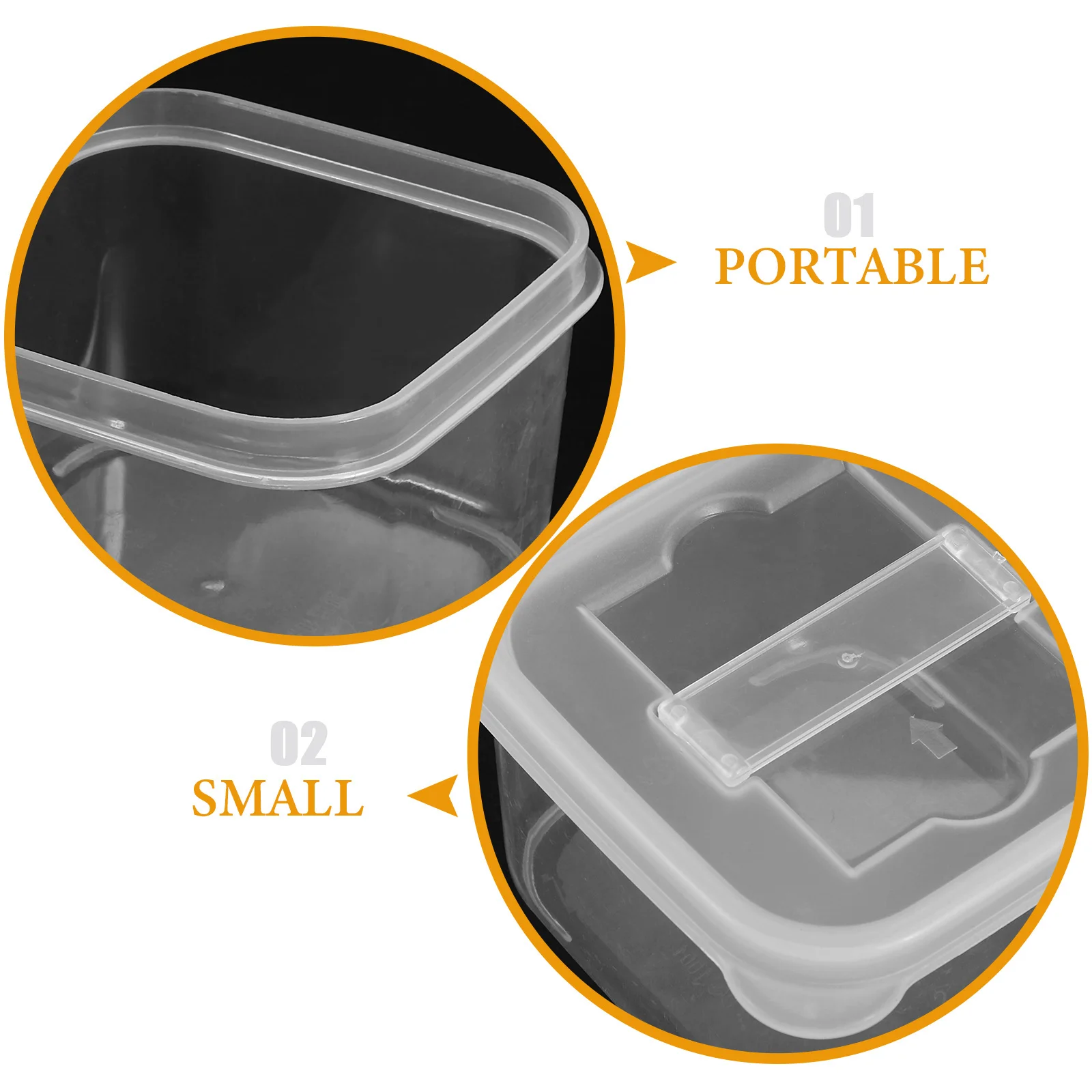 

4Pcs Lab Sample Containers Mini Clear Box Plastic Durable Storage Case with Lid Label Clip Mini Containers Kitchen Storage Box