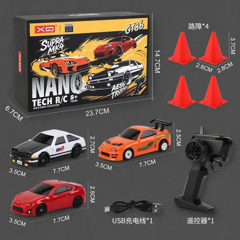 1/64 Remote-controlled Drifting Car Desktop Toys 2.4G Mini Simulation Racing Car Model Perfect Birthday Present for Kids