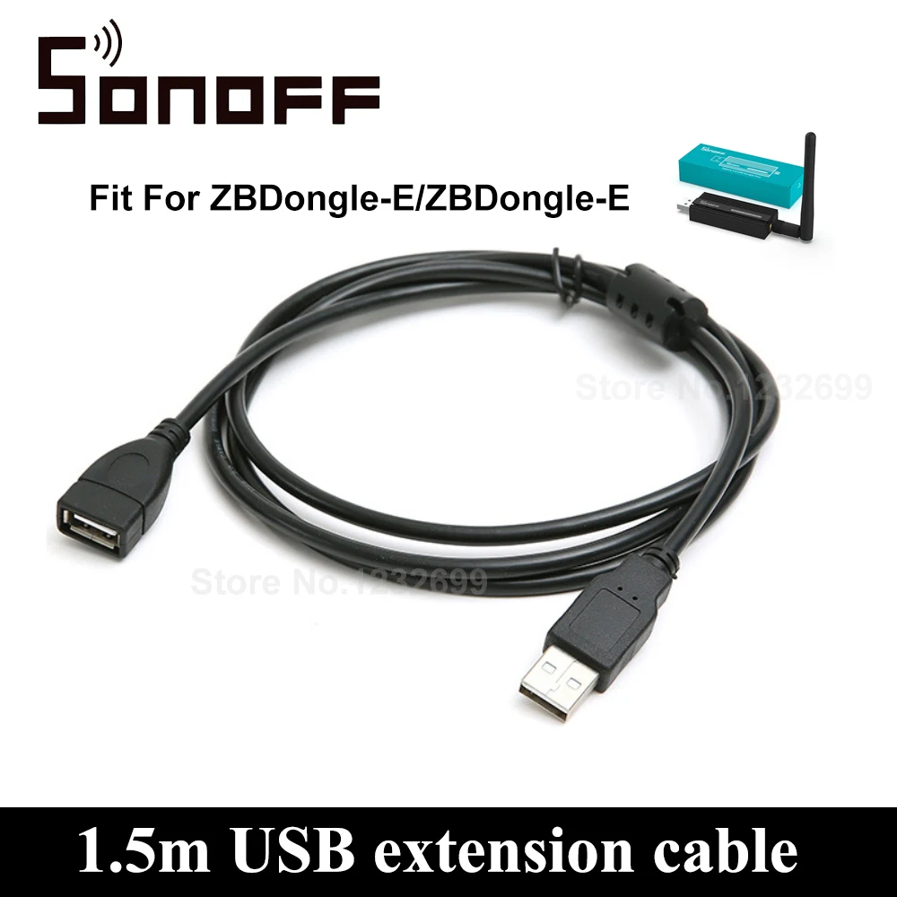 Sonoff 1.5M USB Male to Female Extension Cable USB 2.0 Cord For ZBDongle-E ZBDongle-P Smart Zigbee Gateway