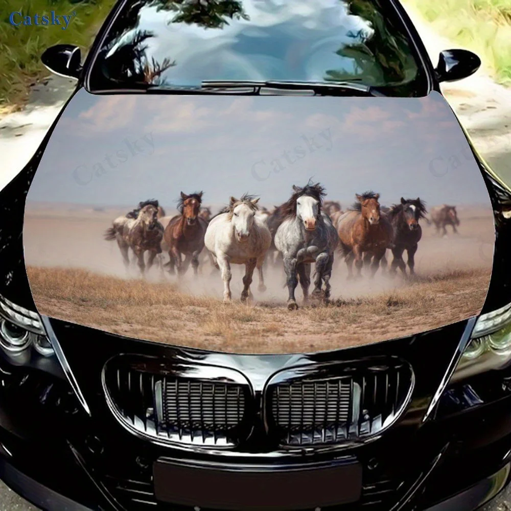 

Running Horse Car Hood Decal-a Vibrant PVC Sticker Suitable For Cars,motorcycles,and Trucks,a Self-adhesive,durable,and Fitted H