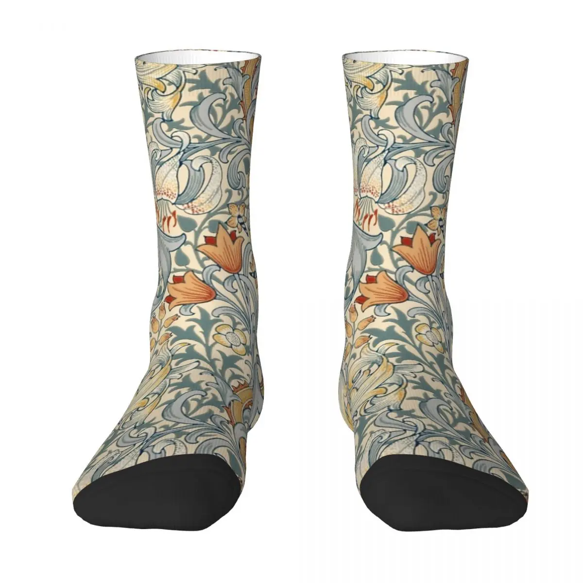 William Morris Socks botanical Trendy Stockings Autumn Non Skid Men Socks Comfortable Design Running Sports Socks