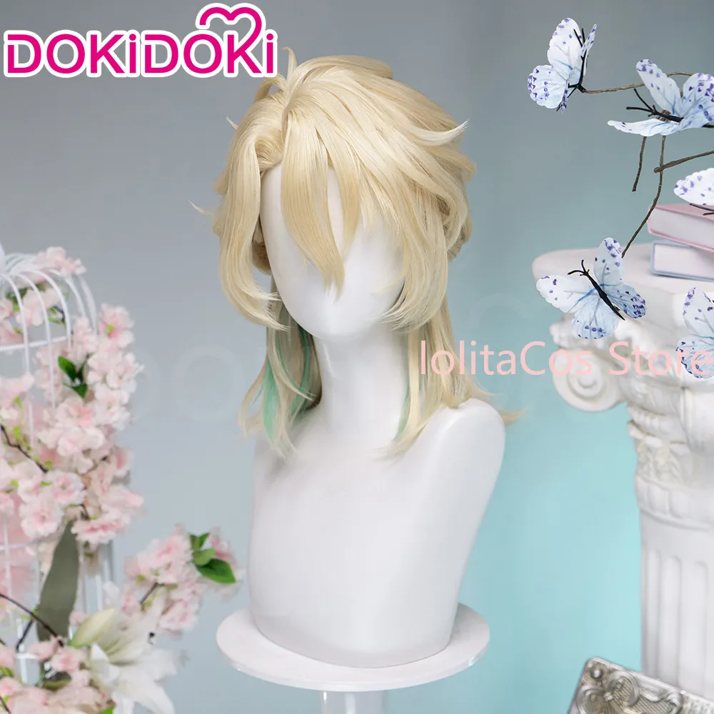 

Wuthering Waves LUUK HCRSSCN Cosplay Wig 45cm Golden Green Gradient Hair Comic Con Props Coser Gift Halloween Carnival Party