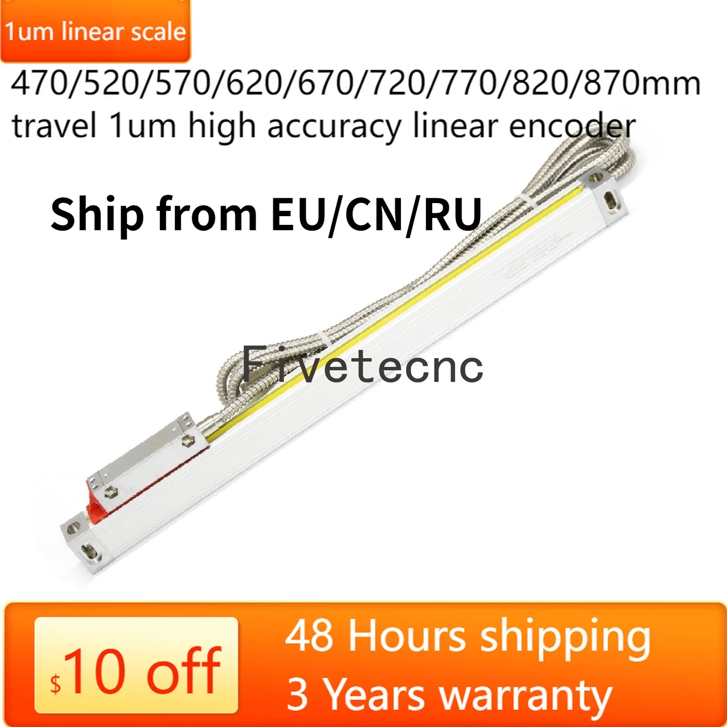 FTN1 YE Linear Scale 470-870mm 1um Travel 0.001mm Linear Encoder Sensor for Digital Readout Lathe Machine Precision Measuring