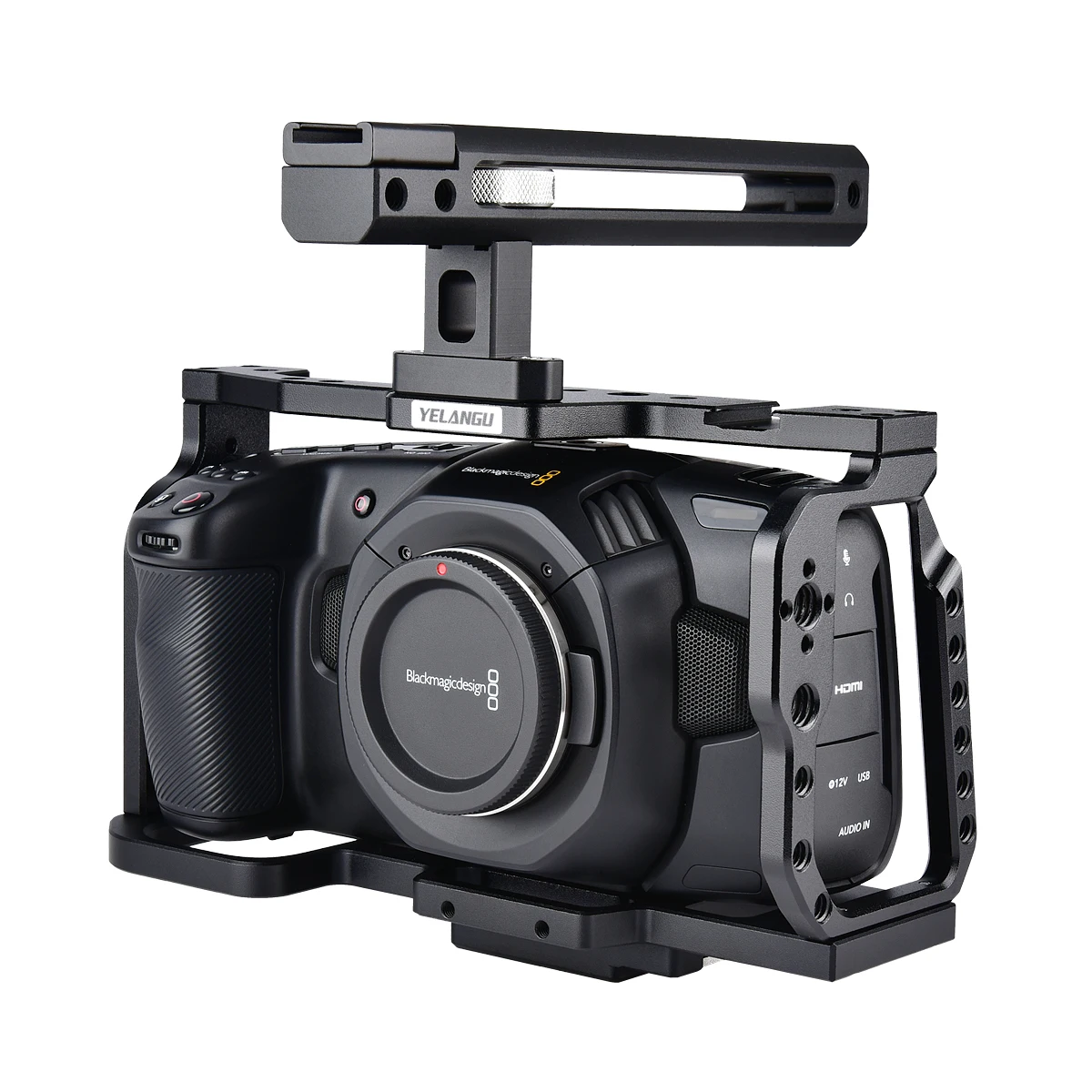 YELANGU C9 سبائك الألومنيوم قفص الكاميرا ل Blackmagic تصميم جيب سينما كاميرا BMPCC 4K 6K قفص تلاعب