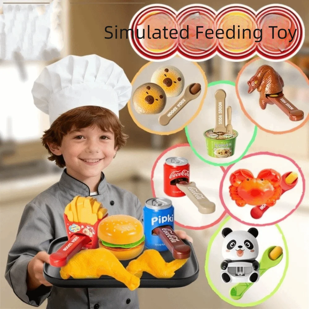 Desktop Ornament Gesimuleerde Ramen Voeden Panda Krab Voedsel Voeden Gebraden Eend Keuken Speelhuis Kinderen