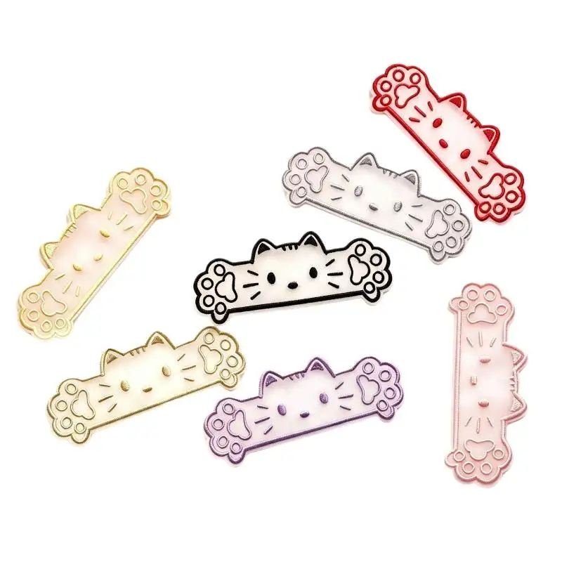 Creative Cat Bookmarks Cartoon Japanese Style White Organza Page Marker for Students New Semester Stationery Gifts