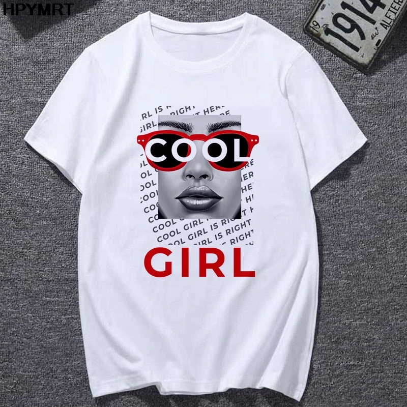 New Fashion T shirt Women Goddess stay cool print T-shirt Harajuku personality T-shirt female white tops T Shirt women's clothes