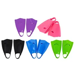 New Silicone Swimming Fins Travel Size Flippers Short Snorkeling Fins Comfortable Swim Training Fins for Lap Swimming Pool