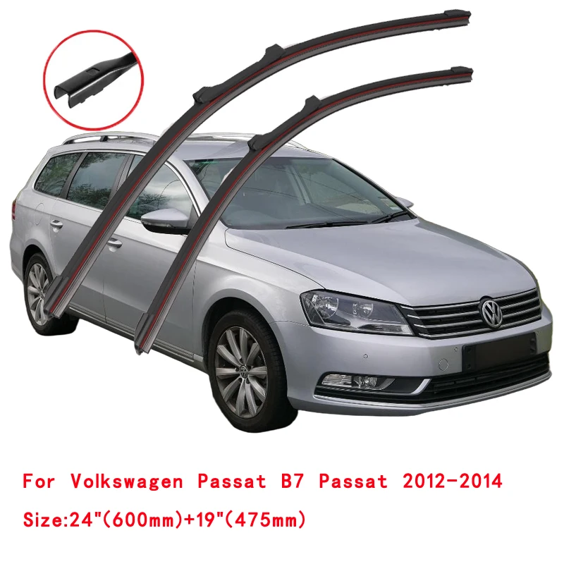 Para volkswagen vw passat b7 b8 sedan estate variante 2010 2011 2012 2015 2018 2019 2020 2022 lâminas de limpador de borracha dupla