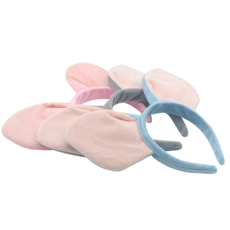 Plush Animal Ears Headband Non Slip Soft Pig Ears Hair Hoop Cartoon Headbands for Washing Face for Facial Makeup