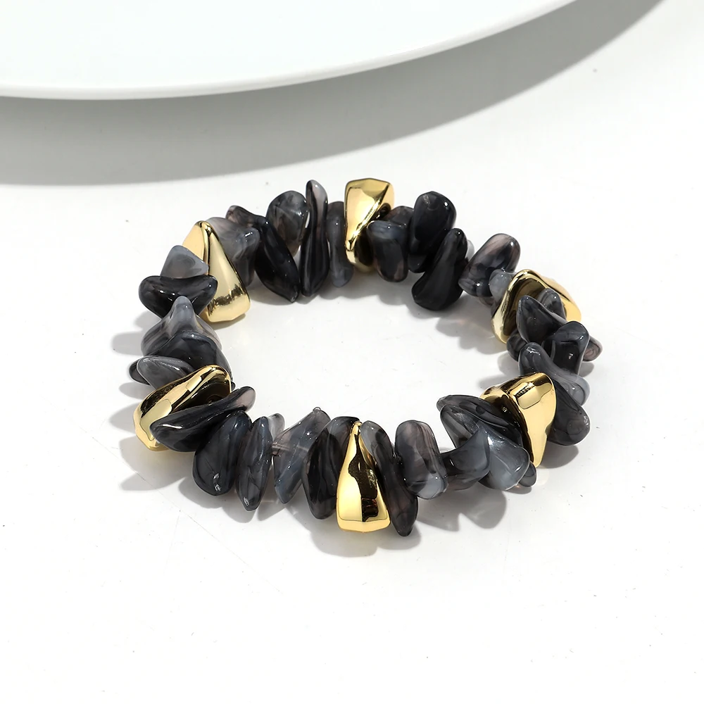 Boho Colorful Acrylic Irregular Stone Beads Necklace Bracelets Set