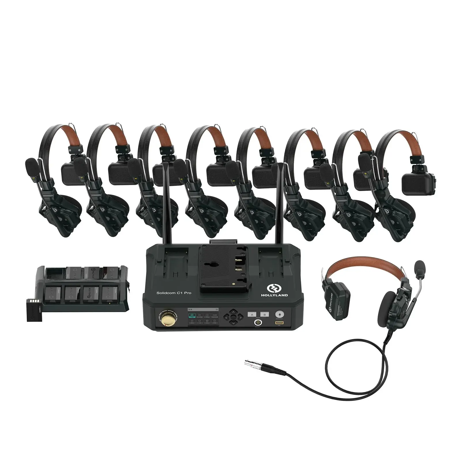 Hollyland Solidcom C1 Pro Hub4S Hub8S Wireless Intercom Headset System with Hub-Base for 5 8 Users Full-Duplex AB Group