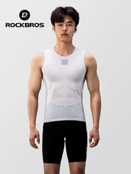 Rockbros-通気性のあるメンズノースリーブTシャツ,速乾性の伸縮性メッシュ下着,サマーウインドブレーカー