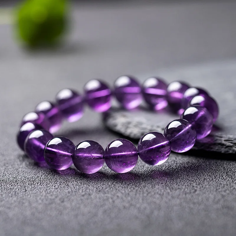 

Natural Purple Crystal Bracelet Women Healing Gemstone Fine Jewelry Genuine Uruguay Amethyst Crystal Bracelet Girlfriend Gifts