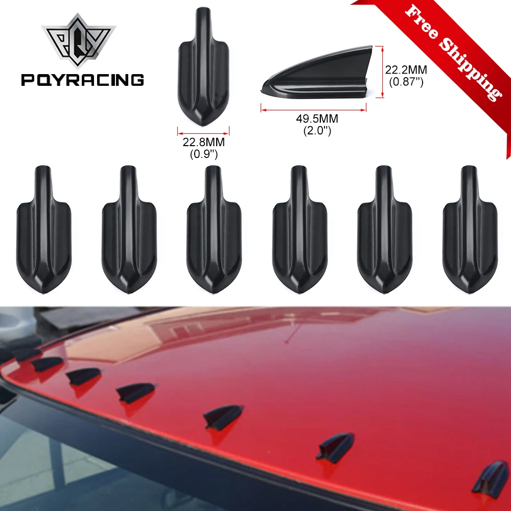 UV-protected & weatherproof 6pcs Black 자동차 EVO 스타일 PP 지붕 상어 지느러미 스포일러 윙 키트 소용돌이 발전기 PQY-WSS11 