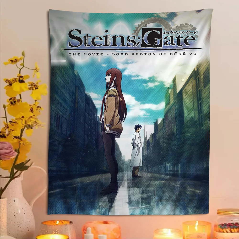 Steins Gate Hanging Bohemian Tapestry Hanging Tarot Hippie Wall Rugs Dorm Japanese Tapestry