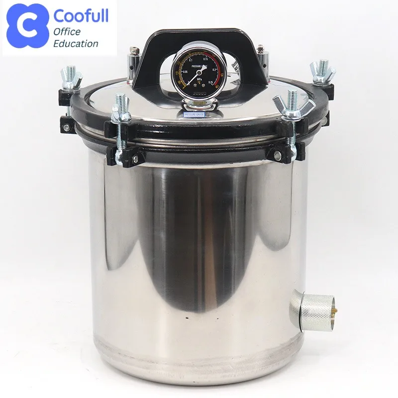 COOFULLL High-Temperature Laboratory Sterilizer LCD Display Knob Control 201 Material for Small-Scale Dental Lab Sterilization