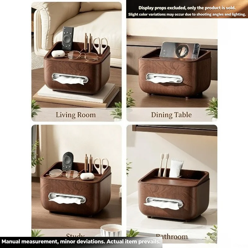 Household Multi-functional Tissue Box, Nightstand Storage , Table Napkin Holder, Remote Control Desktop Organizer