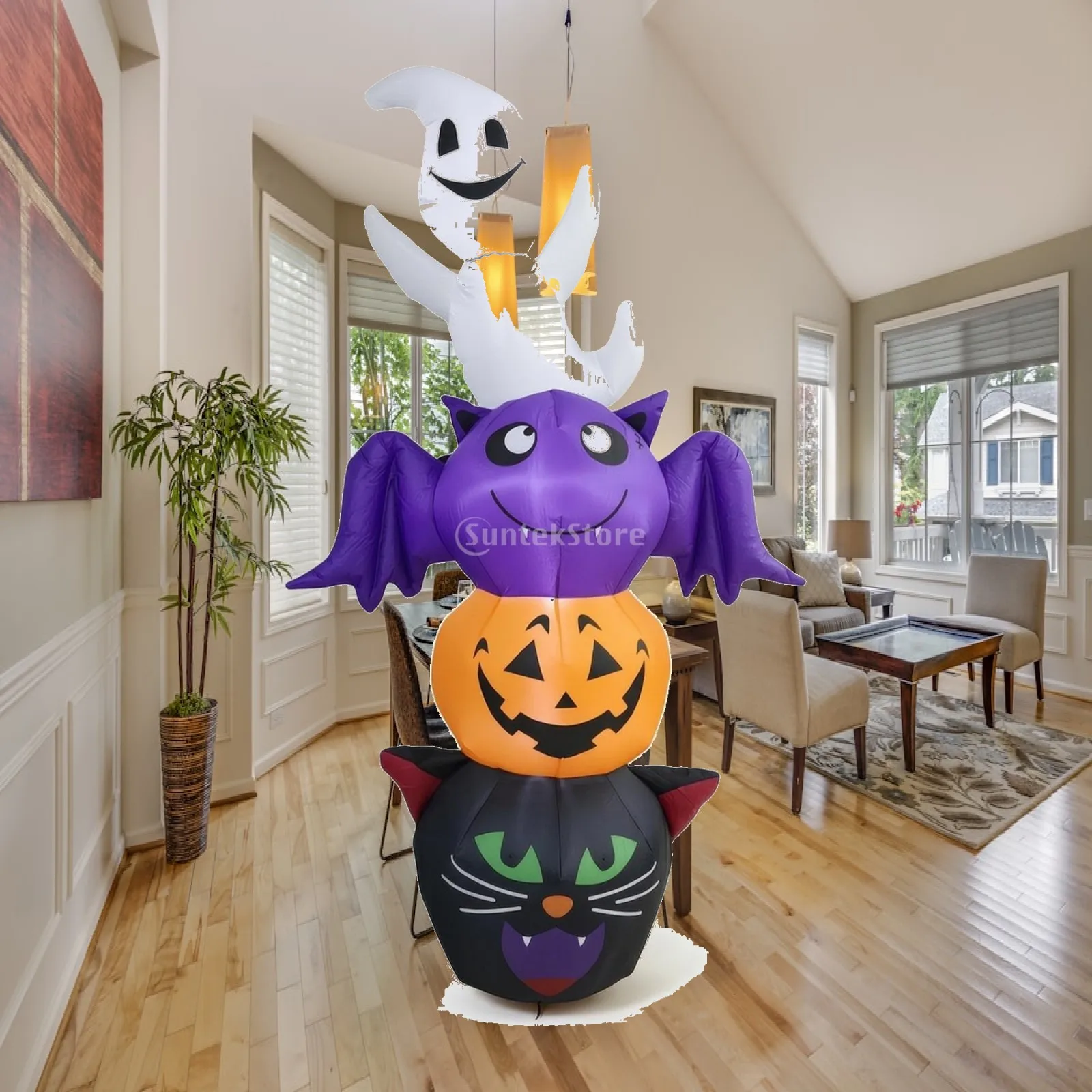 stackable specters with cats and Pumpkin Lighted Halloween Inflatable Outdoor Inflatable stackable specters with Pumpkin for