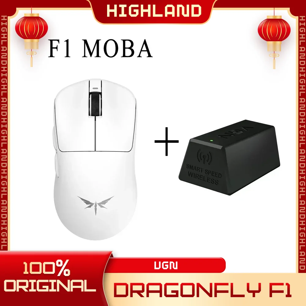 Vgn Dragonfly F1 Pro Max 2 Mode Gaming Mouse Wireless Mouses F1 Moba Mouse Paw3395 Long Palytime Fps Lightweight Game Mouse Gift