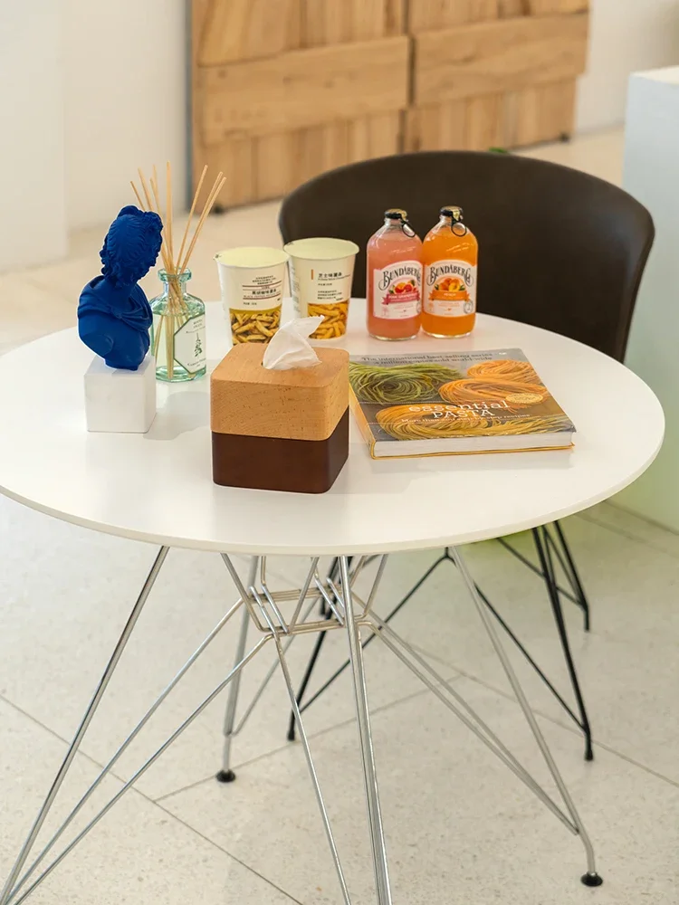 Round Table Iron Art White Dining Table Nordic Table Milk Tea Shop Cafe