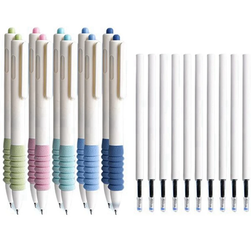 Brush Question Mark Pen Push Neutral Pen Soft Grip Brush Ask High Value 0.5Mm Ultra-Fine Pen Tip