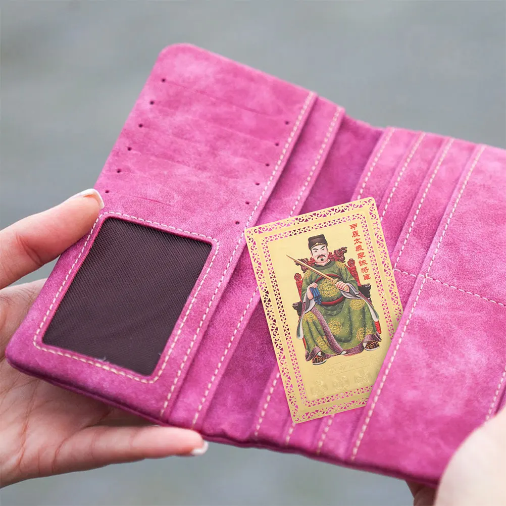 

2 шт., амулет Тай Фортуны, китайский декор, карта удачи, металлический медный материал, легкое хранение, кошелек для переноски, карманный кошелек, сумка