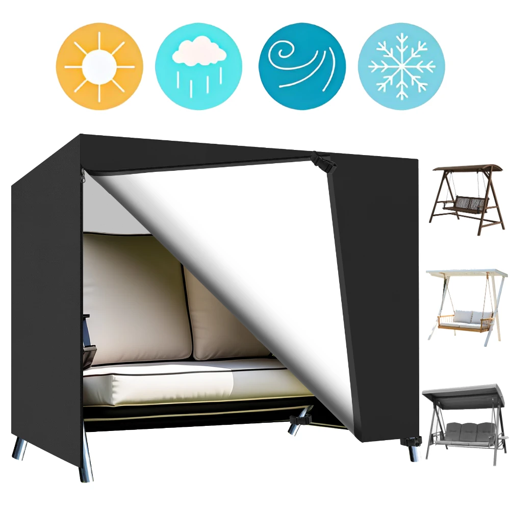 

Swing Hammock Cover Garden Swing Cover 3-Seater Outdoor Garden Patio Protector Sun Shade Waterproof Chair Rain Dust Covers