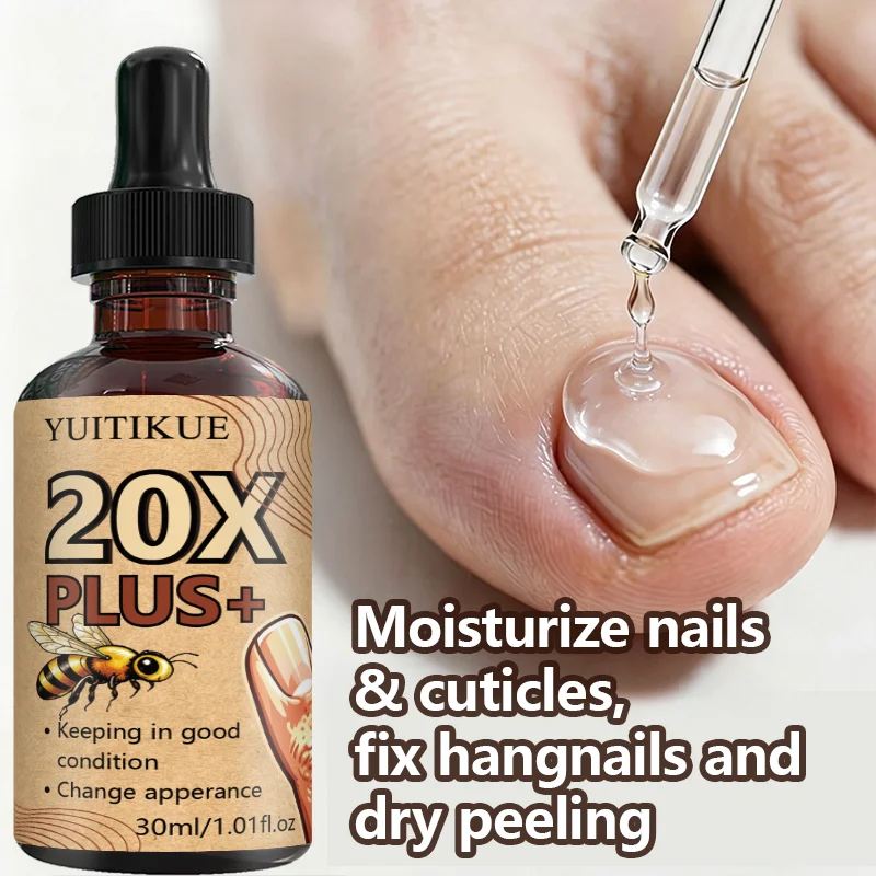Bee Extract 20X Nail Treatment Oil Improve Nail Surface Texture Hardening Weak Cracked Nails Daily Moisturizing Nail Maintenance