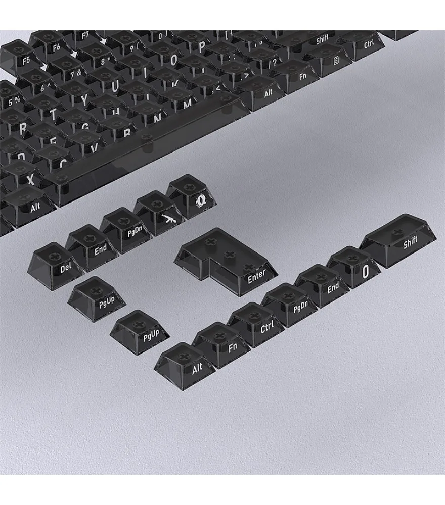 

Fog through black original side engraved keycap small full set of 119 keys PC transparent mechanical keyboard